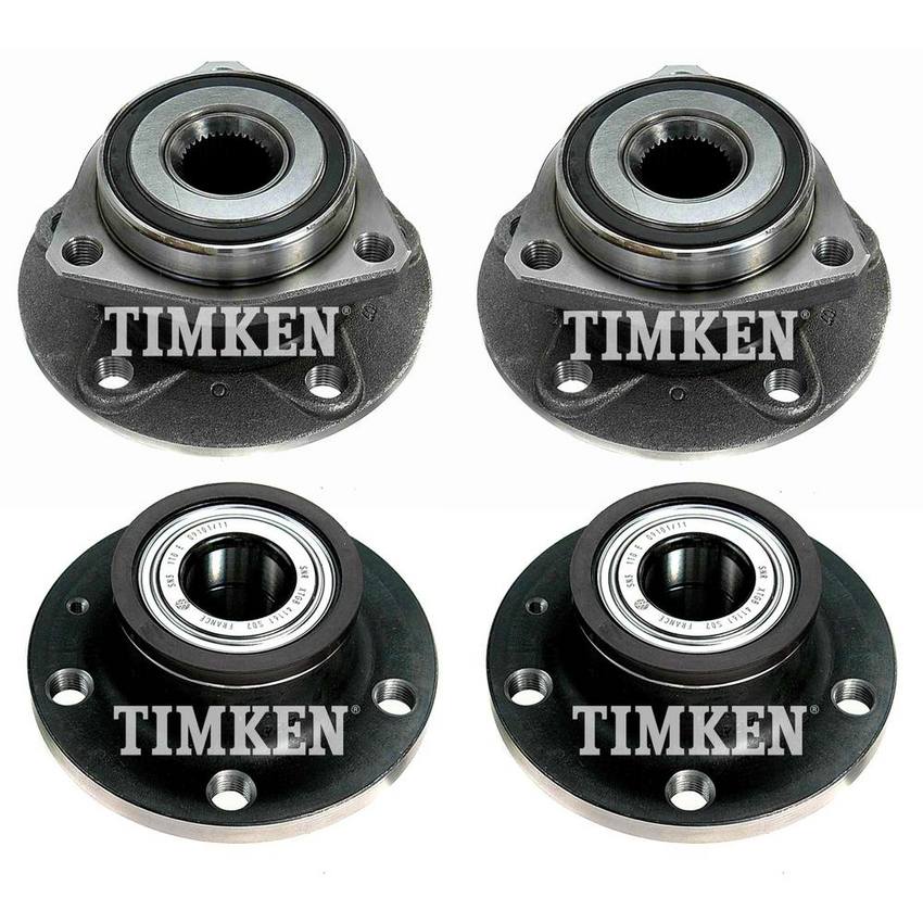 VW Wheel Bearing and Hub Assembly Kit - Front and Rear - Timken 2875691KIT